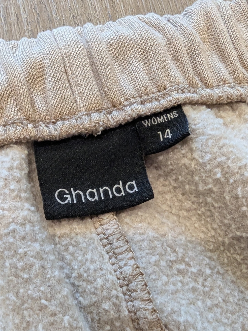 Ghanda Beige Fleece Jogger Sweatpants - Picture 7 of 8